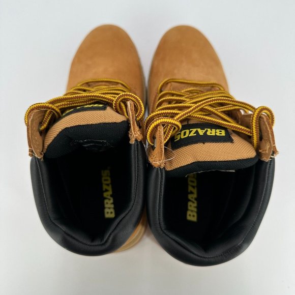 Brazos Men's Steel Toe Boots 6" Lace-up Work Shoes sz 8 Wheat Nubuck Waterproof* - Picture 4 of 7